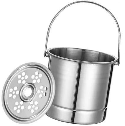 Secchiello per il Ghiaccio, Secchiello per il Raffreddamento del Vino Refrigeratore per Vino in Acciaio Inossidabile con Maniglie con Piastra Filtrante Secchiello per il Ghiaccio