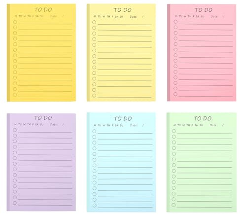 APOMOONS 6 Pezzi Blocchi di Note Appiccicose 300 Fogli Note Appiccicose Note Appiccicose da Fare Blocco Note Marcatori Laterali Blocchi Note Foderate Planner Promemoria per La Scuola Ufficio