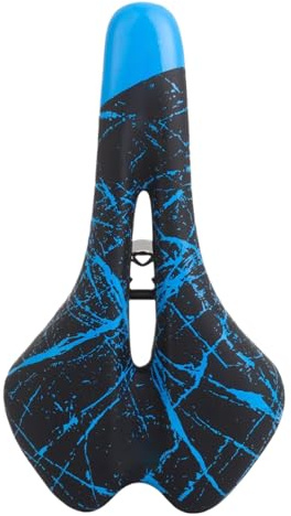 Liakyunf Sillín de bicicleta de montaña | Asiento de bicicleta de carretera impreso, estructura hueca, absorción de golpes, accesorios de ciclismo transpirables para hombres y mujeres, carretera