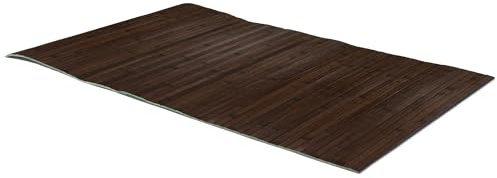 Comart - Tappeto Cucina Bamboo - 50x180 cm - Fondo Antiscivolo - Lavabile - Bambù Naturale Trattato - Resistente agli Schizzi - Passatoia Multiuso - Effetto Legno Opaco - Bambu Colorato - Choco