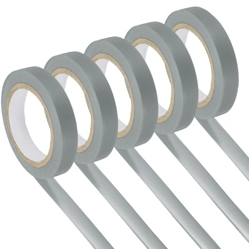 YELARXI Grip Fishing Tape, PVC Racquet Finishing Tapes Racket Accessories Sticky Seal - Fitting for (Tennis, Badminton, Squash), 5 Pack & 32.8ft & Silver