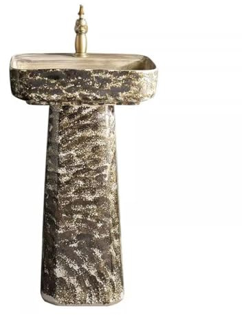 Lavabo Para Lavandería Lavabo Vertical Retro For Patio, Con Pedestal De Pie For Balcón Y Villa Lavabos Exteriores Independientes