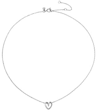 Breil, Collezione B&ME, Collana Donna, Catenina con Pendente a Cuore in Acciaio Lucido, Chiusura a Moschettone, Lunghezza Regolabile fino a 42 cm, Idea Regalo Donna