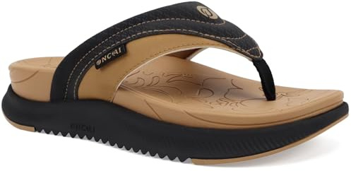 ONCAI Chanclas para Mujer Sandalias Plataforma con Soporte de Arco de Verano Cómodas y Ligeras Antideslizantes con Suela de Goma para Interior y Exterior Khaki/Negro Tallas 40.5