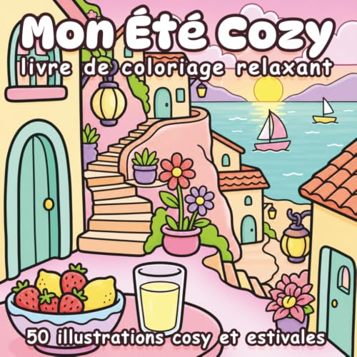 Mon Été Cozy: Livre de Coloriage | 50 illustrations hygge de moments d'été — jardins, terrasses et instants doux à colorier pour adultes, anti-stress et relaxation