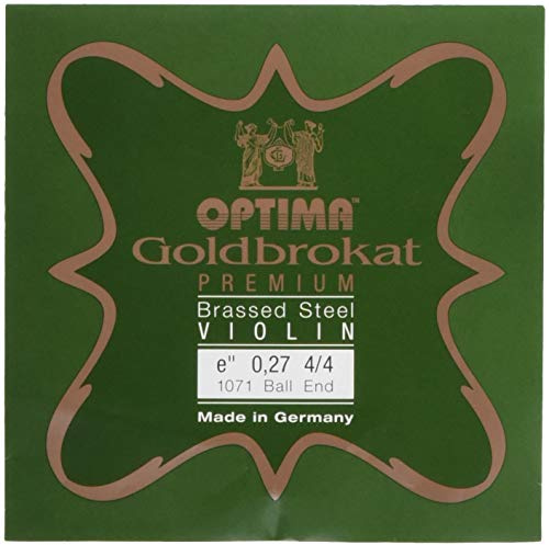 Optima Violinsträngar guldbrokad premium mässing 4/4 E 0,27 K hård