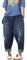 Youlee Femmes Taille Élastique Jambe Large Harem Pantalon Trou Jeans Blue M