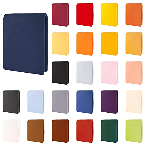 CelinaTex Aqua Wasserbett Boxspringbett Spannbettlaken 120x200-130x220 cm dunkel blau Baumwolle Bettlaken Elastan