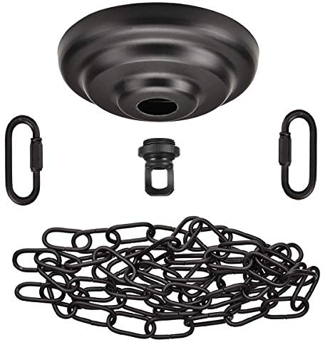Sangle Soppfy Vingage Canopy Kit and Pendant Light Fixture Chain for Chandelier or Swag Light Fixtures,Maximum Weight of 60 Pounds, 6 feet,Heavy Duty,5 Inches Diameter, Black (Simple Black)…