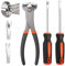 ValueMax 3-Piece End Cutting Pliers and Nail Pullers Set | 185mm End Nippers for Pulling and Cutting Nails | 2-Piece Magnetizable Tack Lifter with Straight V Tip and Bend V Tip for Easy Nail Removal