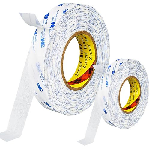 FOLAI Doppelseitiges Klebeband, extra stark und dauerhaft klebend, 3M, von Hand abreißbar, für Papier, Metall, Kunststoff, Pappe, Holz - Universell einsetzbares, dünnes und schmales Klebeband.6mm*10m