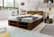 Lermowood Palettenbett M2 aus Holz 200 x 200 cm Palisander mit Kopfteil und 2 Bettkästen Holzbett 30cm Stabiles Seniorenbett Kinderbett Jugendbett Gästebett erhöhtes Bettgestell Futonbett Komforthöhe