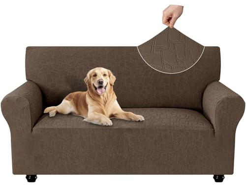 Ystyle Sofföverdrag För 2 Sits, Stretchigt Soffskydd Med Armstöd, Universellt Sofa Covers, Fläcksäkert Skyddsöverdrag, Halkfritt Överdrag Soffa, Couch Cover Maskintvättbart, Brun