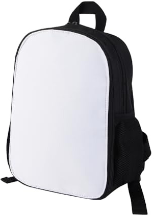Sac à dos vierge pour enfants maternelle DIY Peinture Bookbag personnalisable Sublimation Sac vierge pour enfants d'âge préscolaire, Noir 30,5 cm, 2PCS, Minimaliste