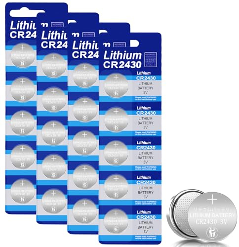 Batteria CR2430, 20 Pezzi Pile a Bottone CR2430 3V Lithium Battery CR 2430 Batteria 3V Batterie Bottone Per Chiavi Auto, Telecomandi, Orologi Fitness, Calcolatrici e Dispositivi Elettronici