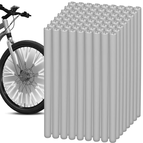 ZUPAPJO 72 Reflectores para Radios, Reflectores de Radios para Bicicleta Grises, Visibilidad de 360°, Aptos para Conducción Nocturna y Todo Tipo Bicicletas, Fáciles de Montar, Reutilizable