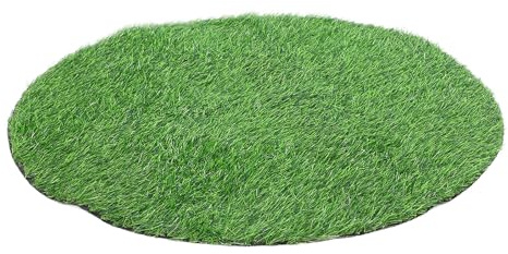DOITOOL Gazon Artificiel Décoratif Rond 100 CM Diamètre Hauteur 25 CM Tapis Synthétique Vert Résistant UV pour Décoration Terrasse Plaque D’Égout Jardin Entretien Facile