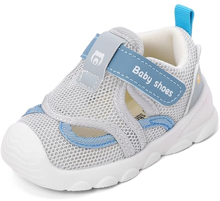 kitcorn Zapatillas Verano Bebé Sandalias Primeros Pasos Niño Niña Zapatos Casual Comodas con Suela de Goma Antideslizante,Azul,EU21(CN18)