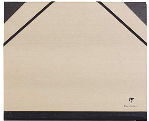 Clairefontaine 44000C Zeichenmappe Kraft mit Gummizug rücken 30 mm, Din A4, innen: 24 x 32 cm, außen: 26 x 33 cm, braun, Kraftbraun