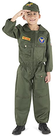Dress Up America Top Gun Costume - Air Force Fighter Pilot Costume - WW2 Fighter Pilot Dress Up for Boys and Girls