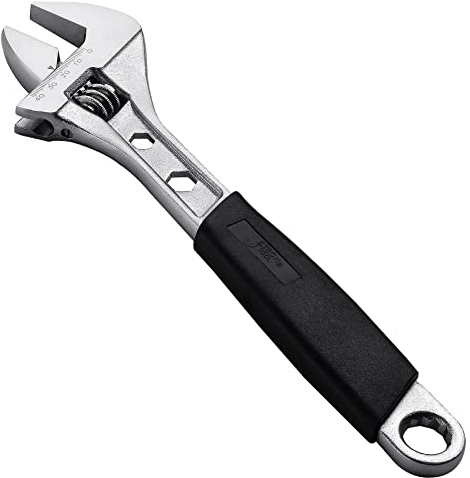 Jetech llave ajustable de agarre suave de 12 pulgadas, forjada, tratada térmicamente, llave inglesa profesional de cambio de tamaño, de grado industrial, con extremo de caja de 12 puntos, métrica