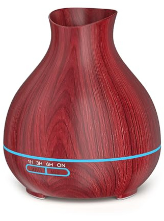 BZseed Aromatherapy Essential Oil Diffuser 550ml 12 Hours Wood Grain Aroma Diffuser with Timer Cool Mist Humidifier for Large Room, Home, Baby Bedroom, Waterless Auto Shut-off,7 Colors Lights Changing
