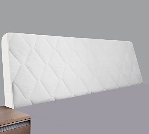 WSGJHB Bett Kopfteil Bezug Bettkopfteil Hussen Kopfteilbezug Staubdicht Verdicken Gesteppt Einfarbig Baumwolle Kopfbedeckungen Kopfende Bettdecke,Weiß,180cm(71inch)