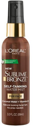 L'Oreal Paris Sublime Bronze Self-Tanning Visage Mist, Formule à base d'eau, 3 Ounce