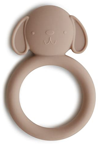 Mushie Anillos de Dentición para Bebés con Diseño de Perro | Juguetes para Bebés de Silicona sin BPA | Accesorios para Niños | Material Durable |