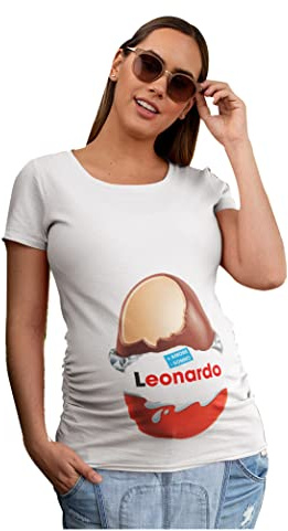 fashwork Maglietta Donna Personalizzabile con Nome Ideale per Il Premaman Ovetto con Sorpresa Neonato Neonata