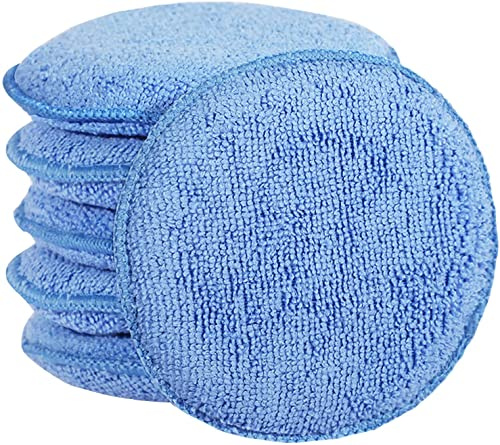 FONAROLL Microfiber Wax Applicator Pads, Car Wax Applicator, Buffing & Detail Polishing Foam Pads for Car Cleaning and Fine Polishing (5 Diameter, 6 Pack)…