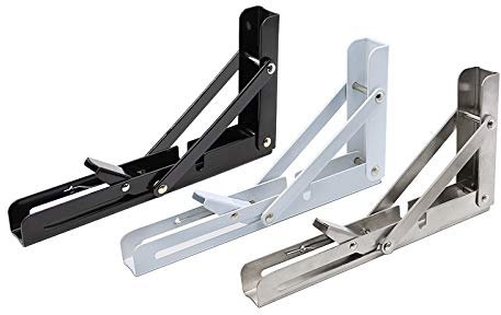 Wand Winkel Regalhalterung 2Pcs Mehrere Größen Dreieck Klapp Winkel Halterung Schwere Unterstützung Einstellbare Wand Regale Montiert Tisch Regale Home Hardware (Color : 8 inch, Size : Black)