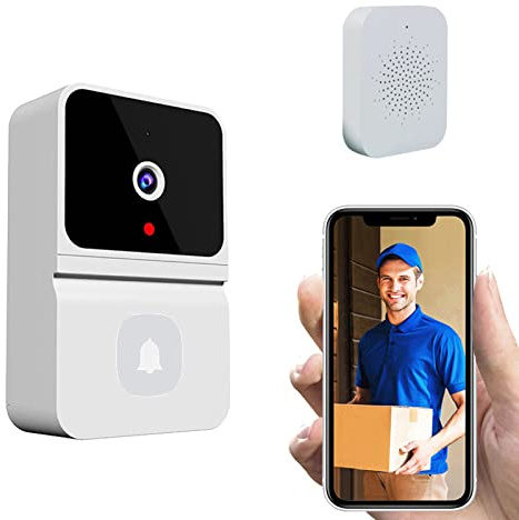 Sunydog Trådlös dörrklocka med kamera, trådlös videokamera smart dörrklocka med nattseende 480p tvåvägs molnlagring batteridriven tuya appkontroll