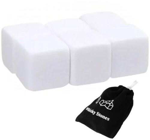 Wudaizhi 6 Pièces Pierres À Whisky Granit Roches De Refroidissement Sirotant Un Glaçon Réutilisable Glaçon Whisky Pierres De Refroidissement Bar Refroidisseur De Vin