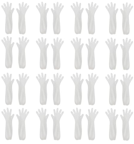 SWYSGS Guantes de limpieza para el hogar, guantes veterinarios extra largos de 60 cm, 20 unidades, guantes desechables extremadamente elásticos, ideales para zonas de higiene