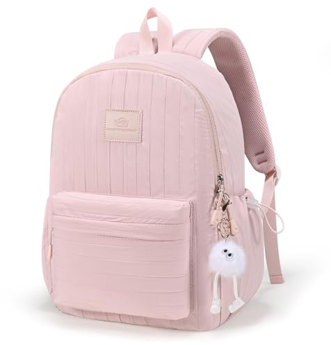 BAGZY Lightweight Travel Backpack Womens for British Airways Cabin Bags 40x30x15 Laptop Backpack 15,6 inch Waterproof Underseat Cabin Bag 20L Small Casual Daypacks for Work College Commuting Pink