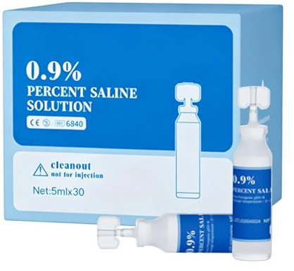 Steril Koksaltlösning 5 Ml 0,9 % Rengöringslösning | 30-Pack Saltvatten För Nässköljning För Näsa, Kontaktlinser, Piercing, Inomhus, Utomhus, Och Resor, Daglig Användning, Pool,