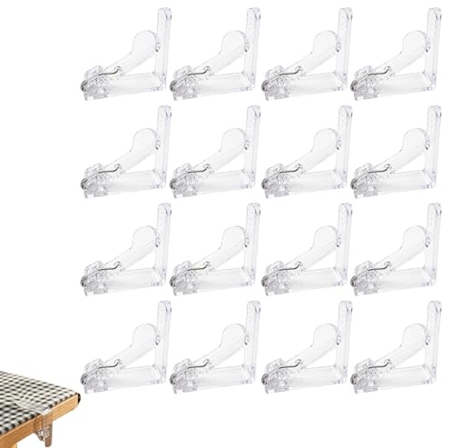 Pinzas Transparentes Set de 16 Unidades Resistentes para Mesas de Hasta 45 mm de Grosor - Antideslizantes y Resistentes a la Intemperie para Jardín, Balcón y Uso Interior pinzas sujeta manteles