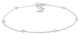 Elli Fußschmuck Damen Fußkettchen Sterne mit Kristalle in 925 Sterling Silber