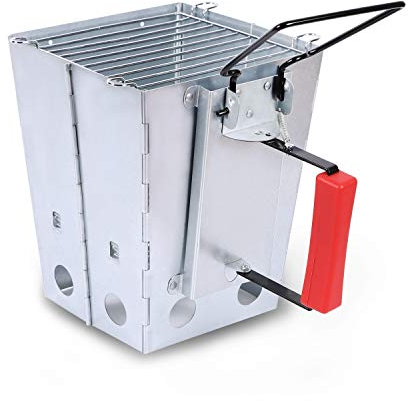 LOKHING Chimenea de carbón Plegable Grande para Weber, Encendedor de carbón con asa, Juego de Parrillas para Acampar, Parrilla de pie para Acampar BBQ GrillOutdoo Smoke para Camping Picnics