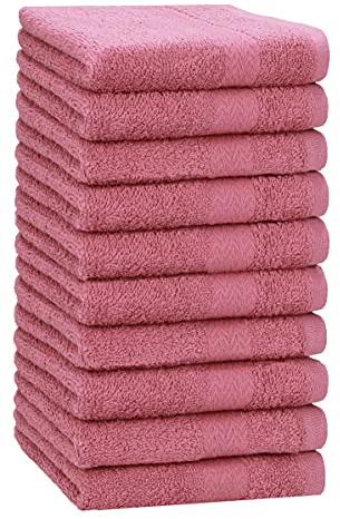 Betz 10 Stück Premium Handtücher hochwertiges Handtuch saugstark 100% Baumwolle Größe 50x100 cm Farbe Altrosa