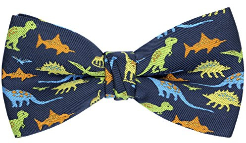 OCIA Papillon regolabile per bambini con dinosauro e animali, pre-annodato, Dinosauro, Taglia unica