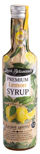 Drink Botanicals Ireland Lemon Syrup | For Flavouring Beverages | Made from Lemon Juice & Pulp | Natural Fruit | Flavoured Syrup for Beverages |100% Natural | 30 Servings 500ML Glass Bottle