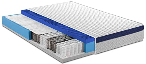 Baldiflex Materasso Matrimoniale Molle & Memory 5 cm Tago, con Fascia Full Air Sfoderabile e Lavabile a 9 Zone 160x200x26 cm