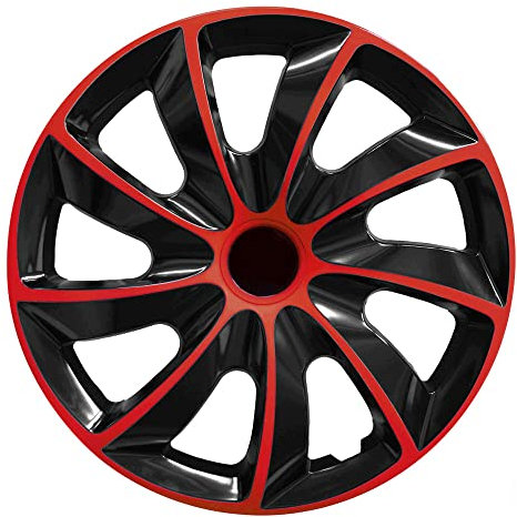RADKAPPEN-KÖNIG 1STÜCK EINZELN 15 Zoll 15 RKK02 Schwarz-Rot Radkappe Radzierblende