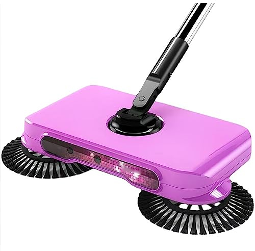 Máquina Barredora Perezosa, Barredora De Suelo De Empuje Manual Con Luces De Búsqueda, Bajo Nivel De Ruido Y No Eléctrico, Barredora De Limpieza Giratoria De 180° Para Limpieza De Alfombras Oficina