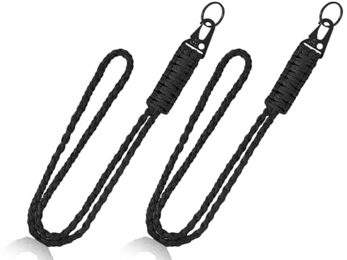 KAPSING 2-pack nyckelband för nyckelring, nackrem, nyckelband, ID-kortshållare (svart)