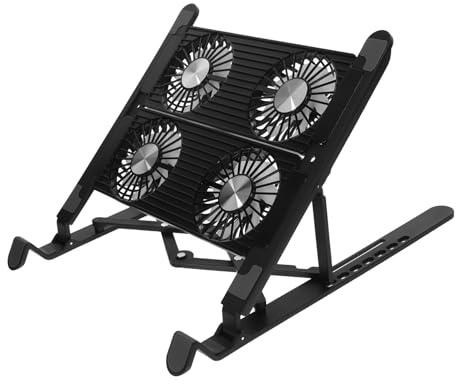 DIYEAH 1set Supporto Laptop Regolabile e Ventilato Base Raffreddamento Portatile Per Notebook Con Ventole Design Ergonomico Per Utilizzo Confortevole Ufficio e Viaggio