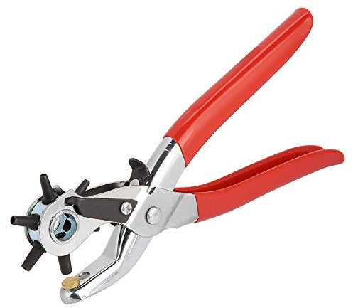 Risegun Gürtelstanzzange, 2–4,5 mm, Karbonstahl, Multi-Loch, Gürtelstanzzange, Leder-Stanzzange für Papier und Kunststoff, strapazierfähig, verstellbare Stanzgrößen
