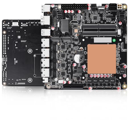 AIOPCWA NAS Mainboard 6 Bay, 6X M.2 NVMe Mini ITX Motherboard Core i5 12450H, DDR5 Computer Motherboards with PCIe4.0 x4, 4 Port i226-V 2.5GbE LAN, Barebone NO RAM NO SSD, USB3.2